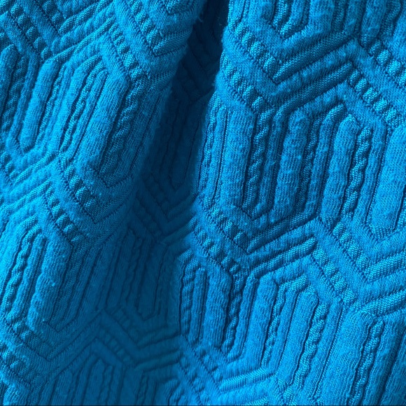 anthropologie leifsdottir coral blue turquoise knit fit and flare dress - Picture 7 of 8